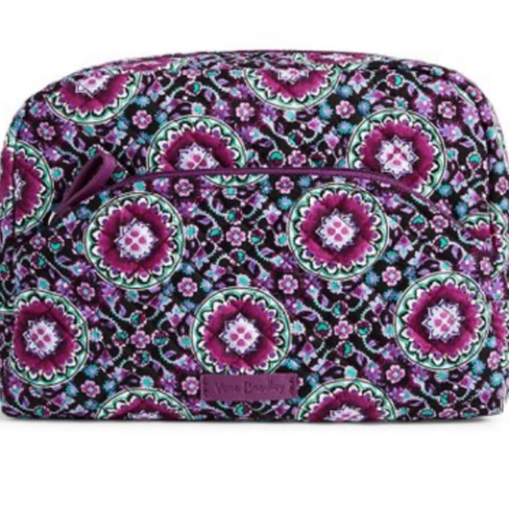 NWT Vera Bradley Lilac Medallion Medium signature cotton cosmetic bag